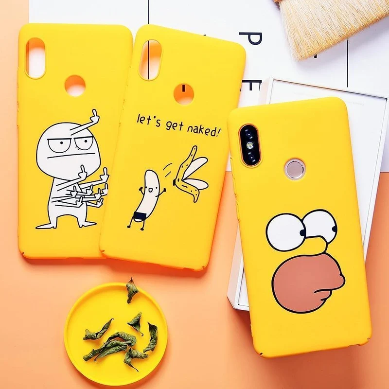 TOMKAS Niedliche Cartoon-Hülle für Xiaomi Redmi Note 5, Telefonhülle für Xiaomi Redmi 4X 5 Plus, Hüllen Mi A1, Rückseite, Lustige Nackte Banane