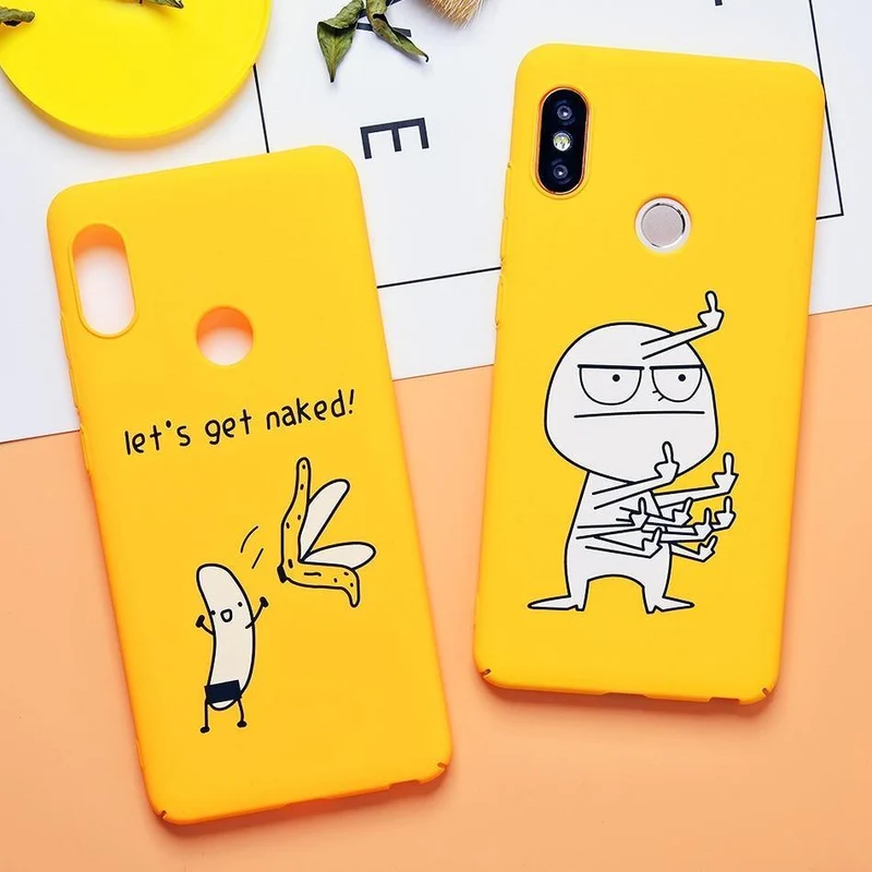 TOMKAS Niedliche Cartoon-Hülle für Xiaomi Redmi Note 5, Telefonhülle für Xiaomi Redmi 4X 5 Plus, Hüllen Mi A1, Rückseite, Lustige Nackte Banane
