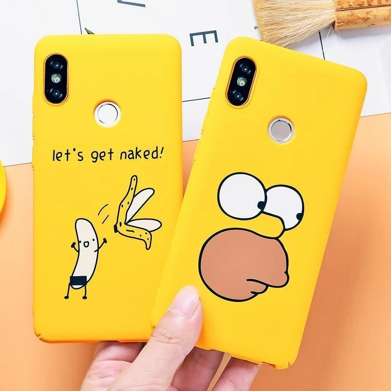 TOMKAS Niedliche Cartoon-Hülle für Xiaomi Redmi Note 5, Telefonhülle für Xiaomi Redmi 4X 5 Plus, Hüllen Mi A1, Rückseite, Lustige Nackte Banane