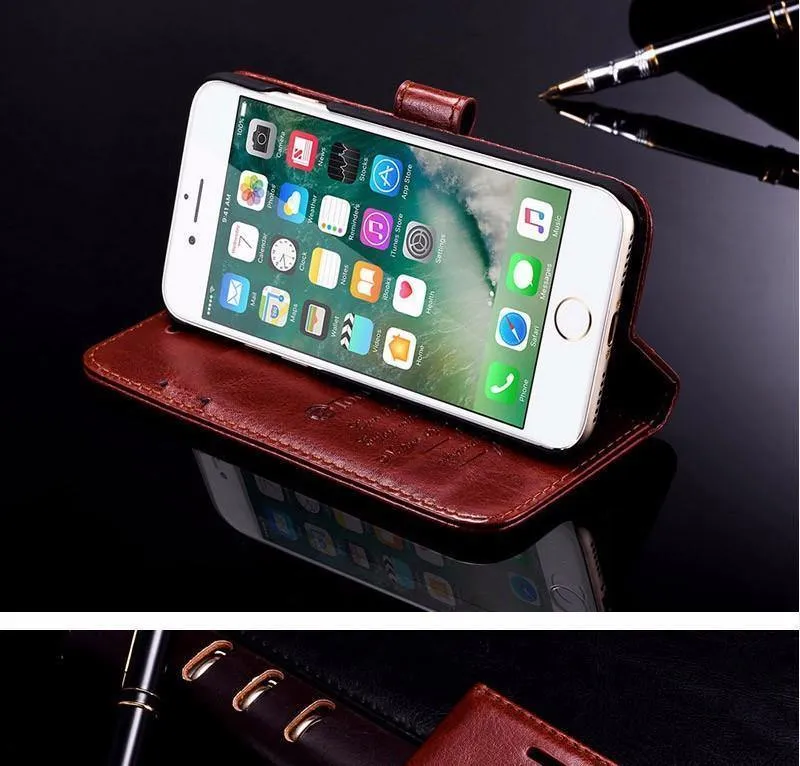 TOMKAS Hülle für iPhone 7 8 Plus PU Leder Brieftasche Stil Ständer Business Handytaschen Hüllen für iPhone X 8 7 Plus 6 Plus Hülle