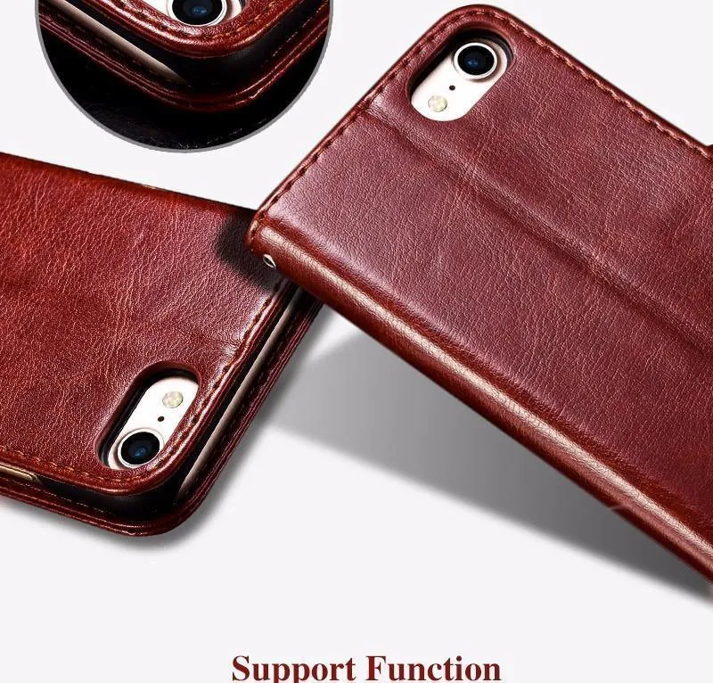 TOMKAS Hülle für iPhone 7 8 Plus PU Leder Brieftasche Stil Ständer Business Handytaschen Hüllen für iPhone X 8 7 Plus 6 Plus Hülle
