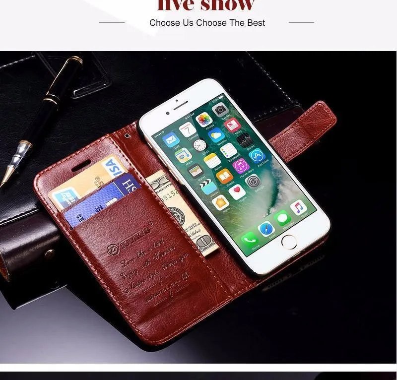 TOMKAS Hülle für iPhone 7 8 Plus PU Leder Brieftasche Stil Ständer Business Handytaschen Hüllen für iPhone X 8 7 Plus 6 Plus Hülle