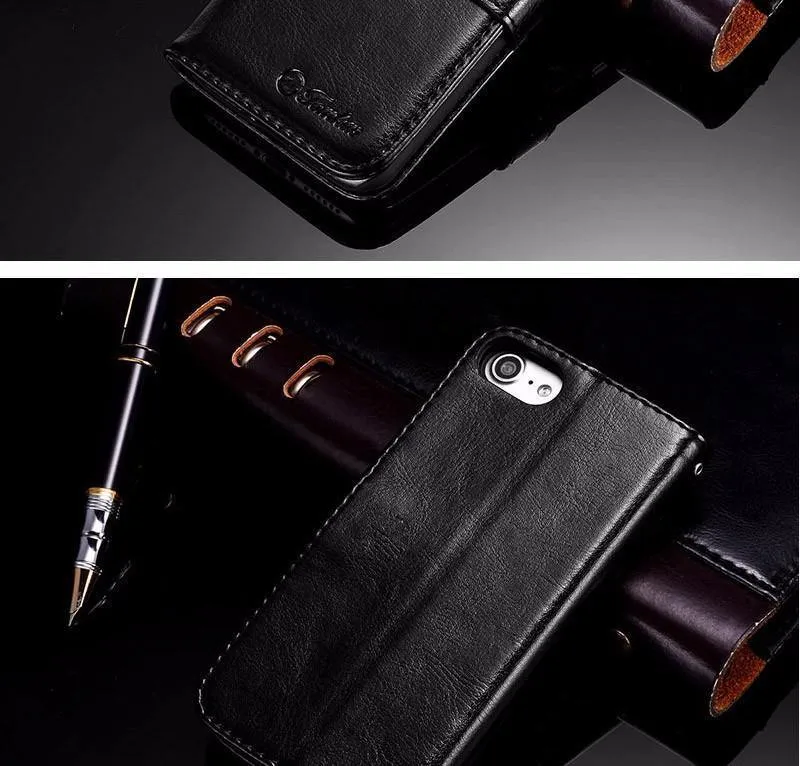 TOMKAS Hülle für iPhone 7 8 Plus PU Leder Brieftasche Stil Ständer Business Handytaschen Hüllen für iPhone X 8 7 Plus 6 Plus Hülle