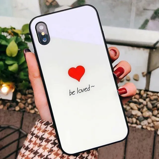 TOMKAS Blue Ray Hartglashülle für iPhone 7 Hülle Cartoon-Muster Hüllen für iPhone X 6 6S 8 Plus Cover Tier Telefon Coque