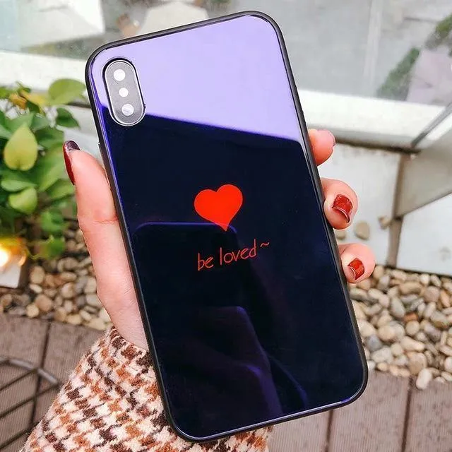 TOMKAS Blue Ray Hartglashülle für iPhone 7 Hülle Cartoon-Muster Hüllen für iPhone X 6 6S 8 Plus Cover Tier Telefon Coque