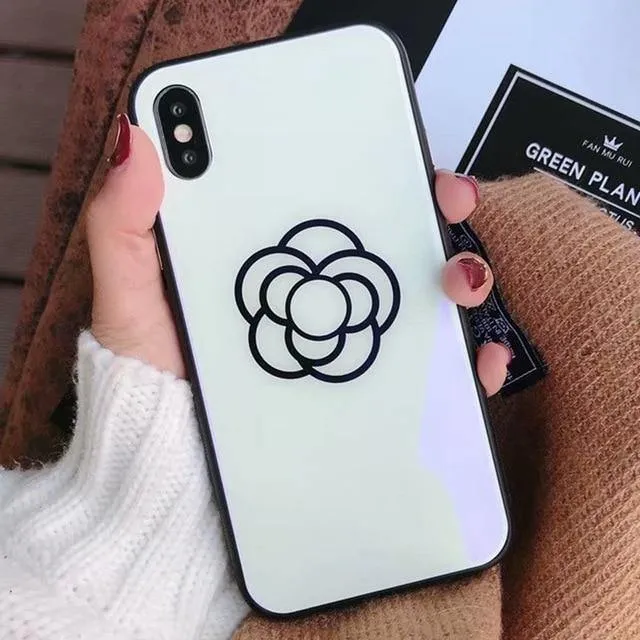 TOMKAS Blue Ray Hartglashülle für iPhone 7 Hülle Cartoon-Muster Hüllen für iPhone X 6 6S 8 Plus Cover Tier Telefon Coque