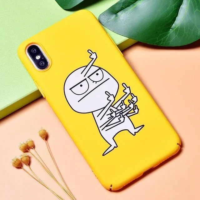 TOMKAS BOSS Lustige Hülle für iPhone X Xs 7 8 Plus Luxus Niedliche Cartoon Harte Rückseitige Abdeckung Telefonhülle für iPhone 6 S 6s Plus Coque