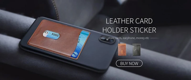 FLOVEME Leder 3M Adhesives Card Sticker Tasche Universal Kreditkartenetui für iPhone X 8 Samsung Damen Herren Handytasche