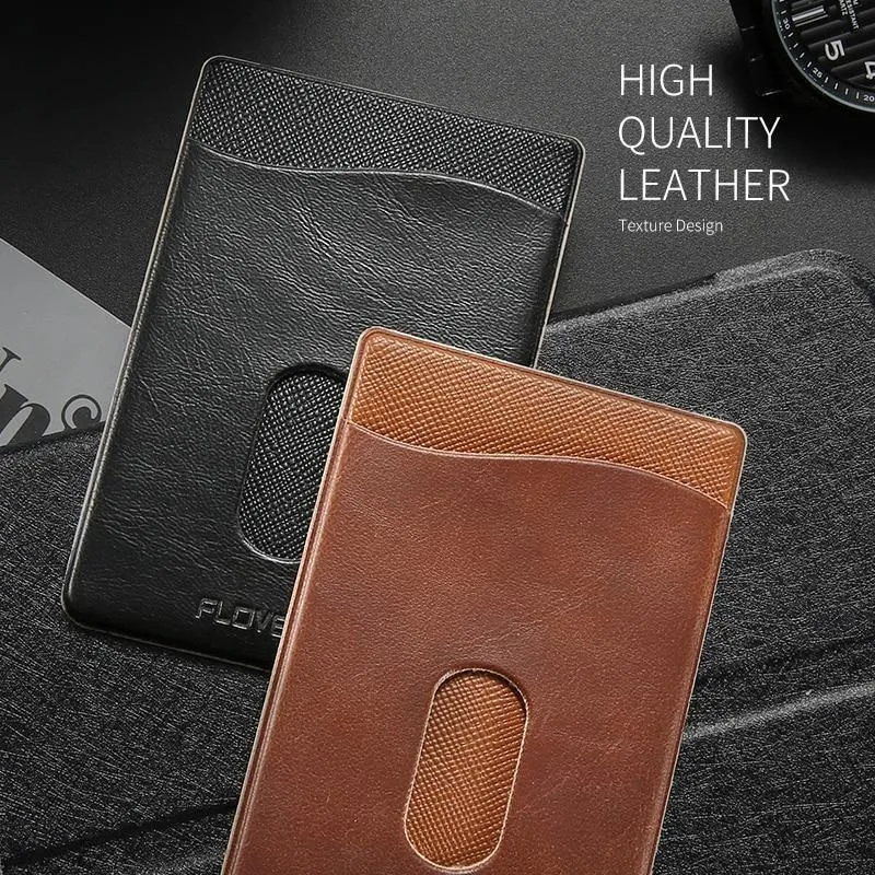 FLOVEME Leder 3M Adhesives Card Sticker Tasche Universal Kreditkartenetui für iPhone X 8 Samsung Damen Herren Handytasche
