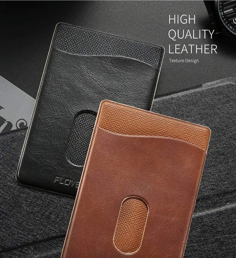 FLOVEME Leder 3M Adhesives Card Sticker Tasche Universal Kreditkartenetui für iPhone X 8 Samsung Damen Herren Handytasche