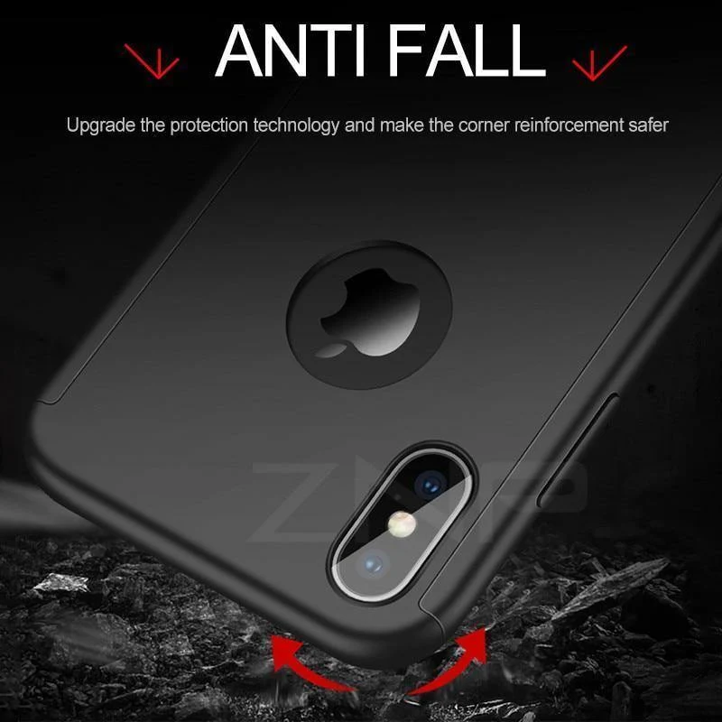 ZNP 360 Volle Abdeckung Telefon Fall Für iPhone X 8 6 6s 7 Plus 5 5s SE PC Schutzhülle abdeckung Für iPhone XS Max XR Fall Abdeckung Mit Glas