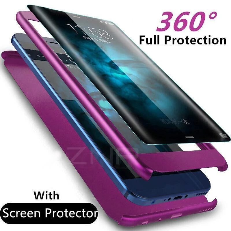 ZNP Luxus 360 Grad Vollschutz-Telefonhülle für Samsung Galaxy S9 S8 Plus Stoßfeste Hülle für Samsung Note 8 S7 Edge S9 Hülle