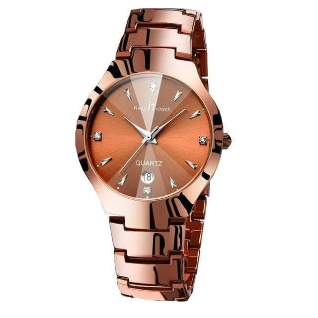 Paaruhren Top-Marke Luxus Herrenuhr Liebhaber Mode Quarz Wasserdicht Damen Männlich Gold Armbanduhren 2018