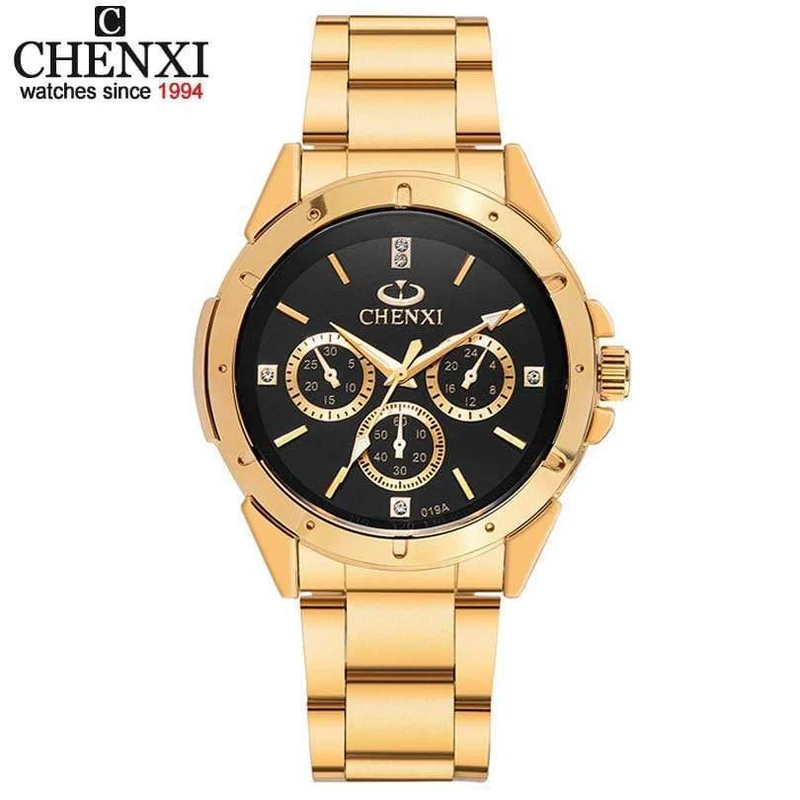 Quarzuhren Damen Herren Gold Armbanduhren Top-Marke Luxus Weiblich Männlich Uhr IPG Golden Steel Watch