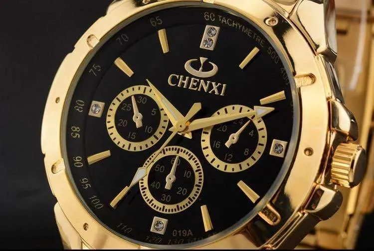 Quarzuhren Damen Herren Gold Armbanduhren Top-Marke Luxus Weiblich Männlich Uhr IPG Golden Steel Watch