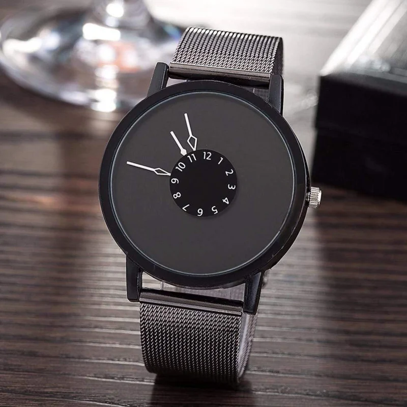 Mode Neue Design Uhren Männer Frauen Quarz Uhr Edelstahl Mesh Kreative Uhr Beliebte Schwarz Weiß Lovers Armbanduhr