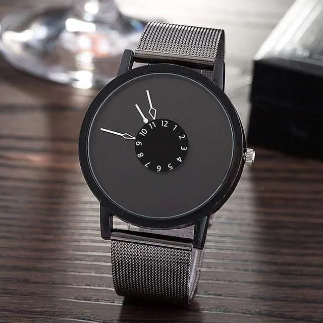 Mode Neue Design Uhren Männer Frauen Quarz Uhr Edelstahl Mesh Kreative Uhr Beliebte Schwarz Weiß Lovers Armbanduhr