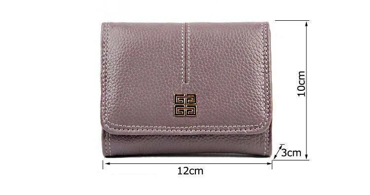 Frauen-Mappen-echtes Leder-kurzer Kartenhalter-Geldbeutel-Damen-Leder-Mappen-mini kleine Mappen-Qualitäts-Art- und Weisemappe