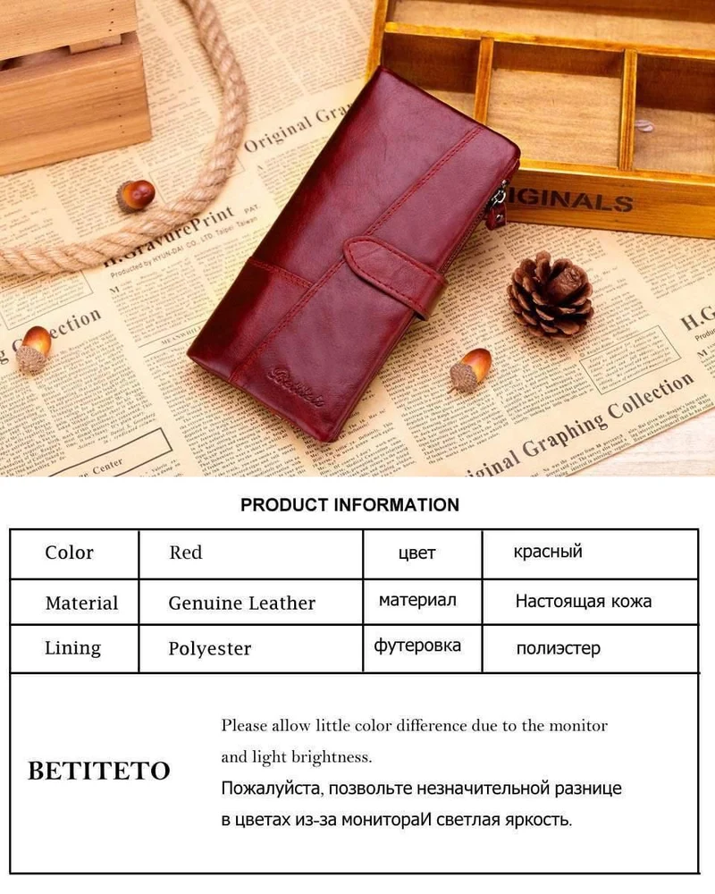 Echtes Leder Geldbörse Frauen Brieftasche Weibliche Carteras Handliche Kupplung Portomonee Partmone Telefon Tasche Cuzdan