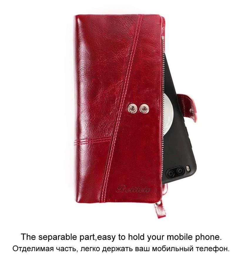 Echtes Leder Geldbörse Frauen Brieftasche Weibliche Carteras Handliche Kupplung Portomonee Partmone Telefon Tasche Cuzdan