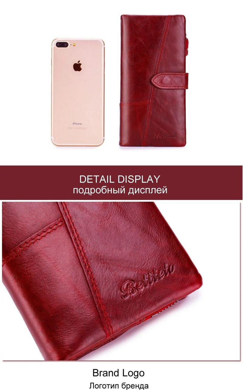 Echtes Leder Geldbörse Frauen Brieftasche Weibliche Carteras Handliche Kupplung Portomonee Partmone Telefon Tasche Cuzdan