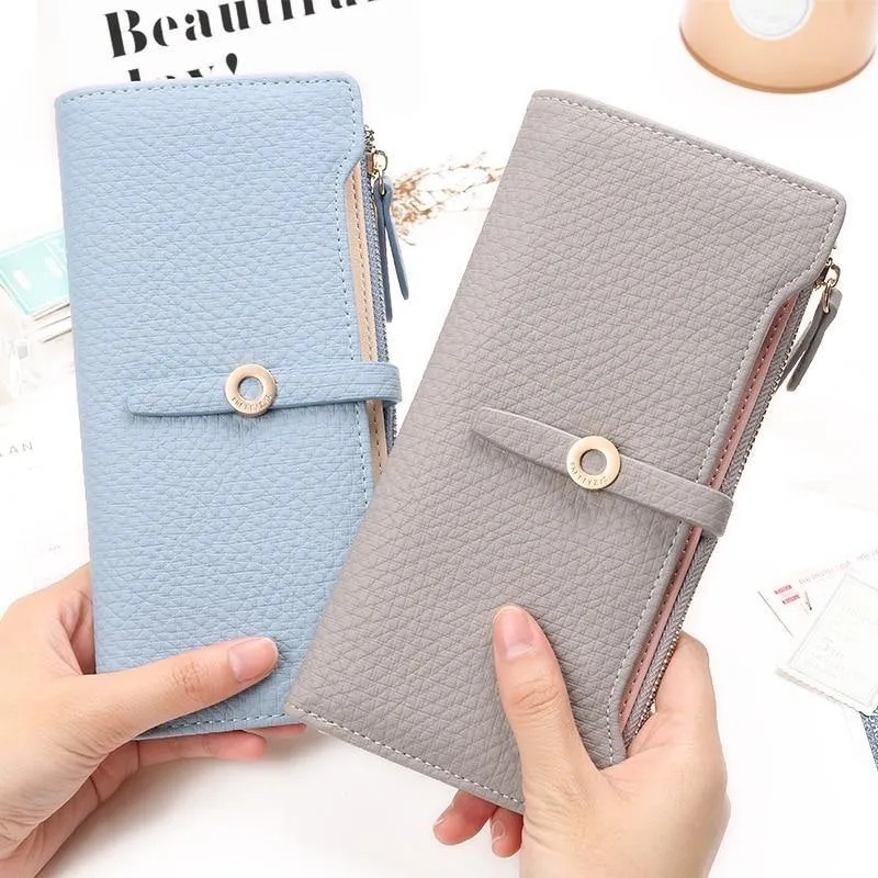 Qualität neueste schöne Leder lange Frauen Brieftasche Mode Mädchen ändern Verschluss Geldbörse Geld Münze Kartenhalter Geldbörsen Carteras