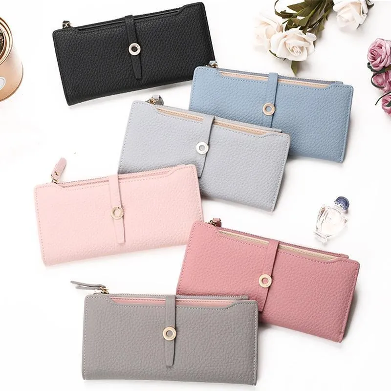 Qualität neueste schöne Leder lange Frauen Brieftasche Mode Mädchen ändern Verschluss Geldbörse Geld Münze Kartenhalter Geldbörsen Carteras