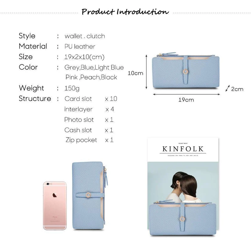 Qualität neueste schöne Leder lange Frauen Brieftasche Mode Mädchen ändern Verschluss Geldbörse Geld Münze Kartenhalter Geldbörsen Carteras