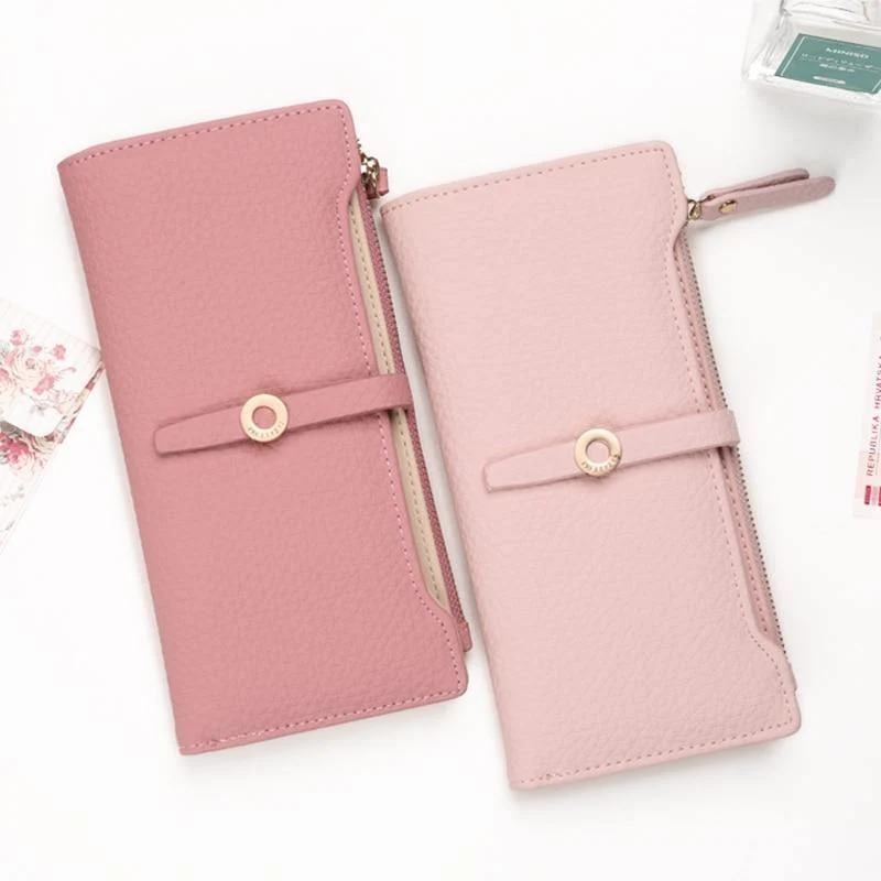 Qualität neueste schöne Leder lange Frauen Brieftasche Mode Mädchen ändern Verschluss Geldbörse Geld Münze Kartenhalter Geldbörsen Carteras