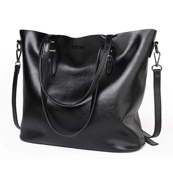 Damen Umhängetasche Mode Damen Handtaschen Ölwachs Leder Große Kapazität Einkaufstasche Lässige Pu Leder Damen Umhängetasche