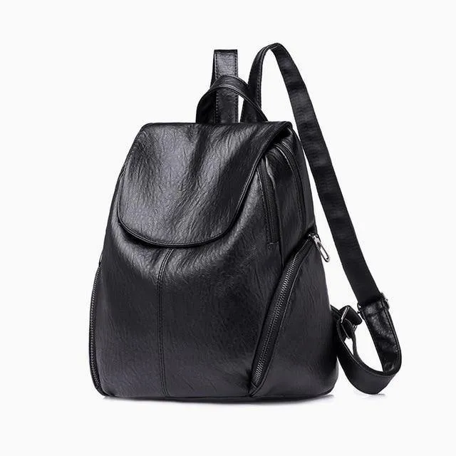 Damen Rucksack Feminin Freizeit Rucksack PU Leder Mochila Escolar Vintage Taschen für Damen Damen Rucksäcke Fashion Daypack