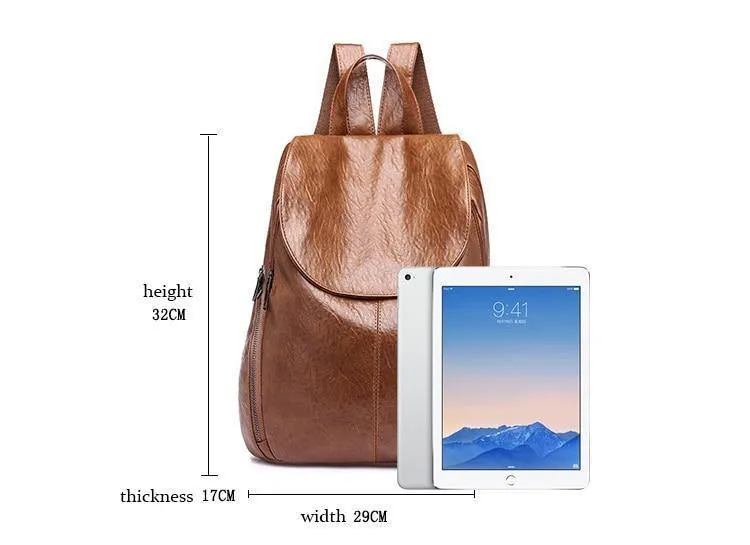 Damen Rucksack Feminin Freizeit Rucksack PU Leder Mochila Escolar Vintage Taschen für Damen Damen Rucksäcke Fashion Daypack