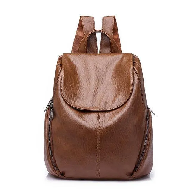 Damen Rucksack Feminin Freizeit Rucksack PU Leder Mochila Escolar Vintage Taschen für Damen Damen Rucksäcke Fashion Daypack