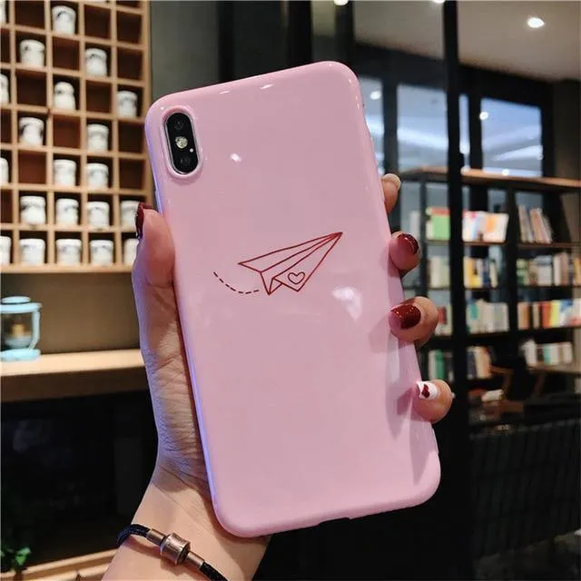 USLION Silikon-Feder-Kasten für iPhone 7 8 Plus XS maximales XR Xs Buchstabe-Telefon-Kästen für iPhone X 8 7 6 6S Plus weiche TPU rückseitige Abdeckung