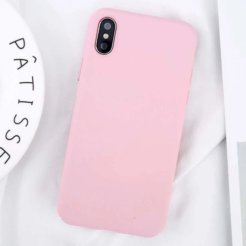 USLION Für iPhone X Einfache Plain Telefon Fall Schlank Frosted Harte PC Zurück Abdeckung Für iPhoneX 8 7 6 6S Plus 5 5S SE Fällen Coque Capa