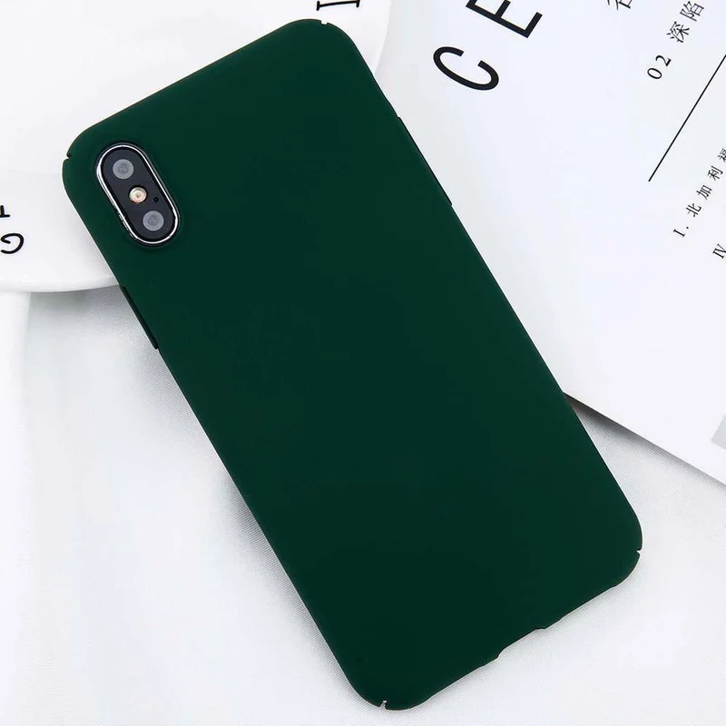 USLION Für iPhone X Einfache Plain Telefon Fall Schlank Frosted Harte PC Zurück Abdeckung Für iPhoneX 8 7 6 6S Plus 5 5S SE Fällen Coque Capa