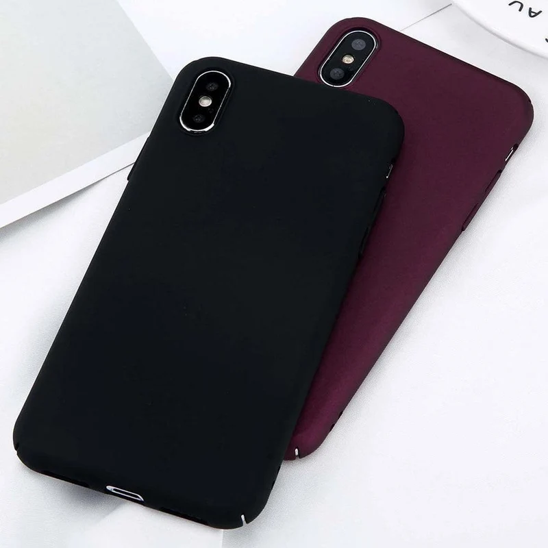 USLION Für iPhone X Einfache Plain Telefon Fall Schlank Frosted Harte PC Zurück Abdeckung Für iPhoneX 8 7 6 6S Plus 5 5S SE Fällen Coque Capa