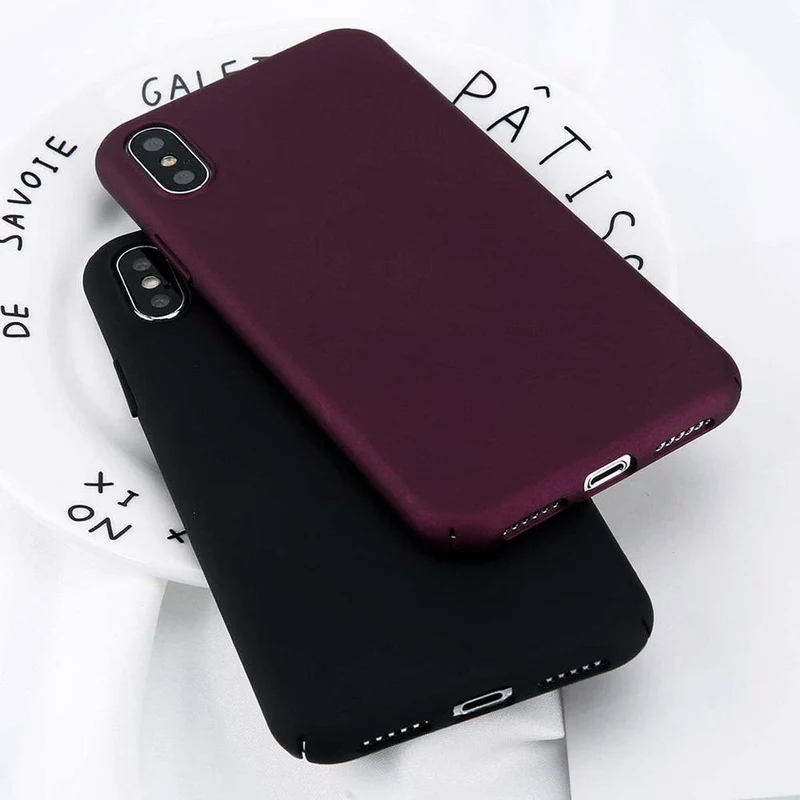 USLION Für iPhone X Einfache Plain Telefon Fall Schlank Frosted Harte PC Zurück Abdeckung Für iPhoneX 8 7 6 6S Plus 5 5S SE Fällen Coque Capa