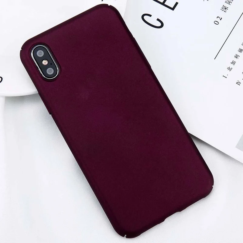 USLION Für iPhone X Einfache Plain Telefon Fall Schlank Frosted Harte PC Zurück Abdeckung Für iPhoneX 8 7 6 6S Plus 5 5S SE Fällen Coque Capa
