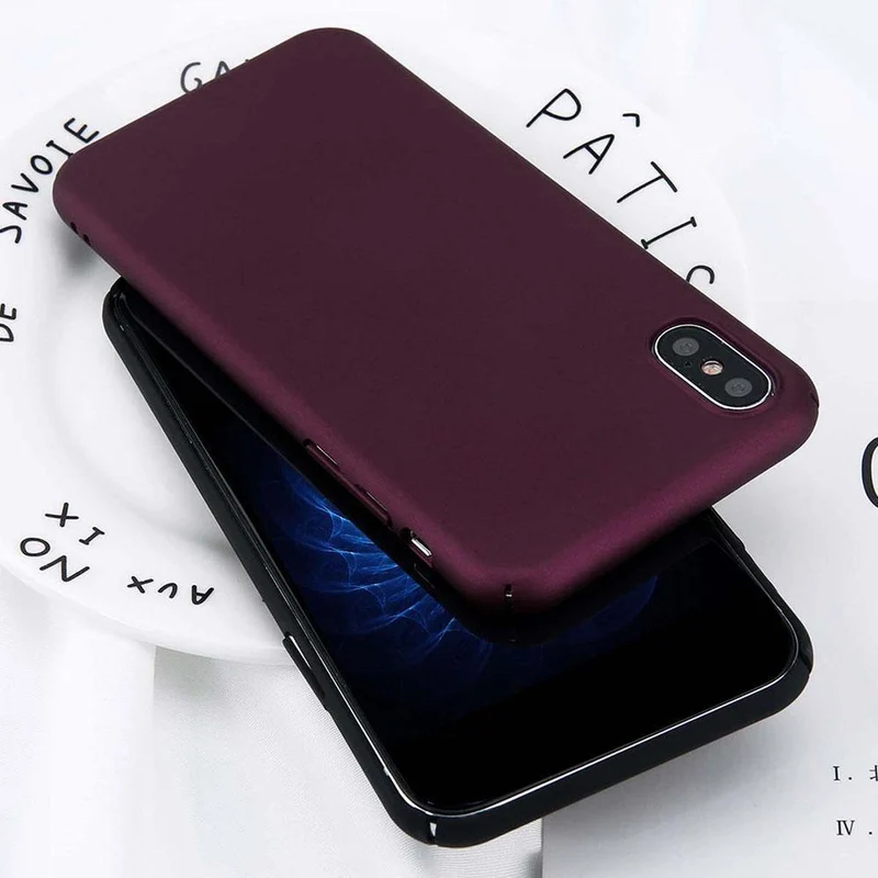 USLION Für iPhone X Einfache Plain Telefon Fall Schlank Frosted Harte PC Zurück Abdeckung Für iPhoneX 8 7 6 6S Plus 5 5S SE Fällen Coque Capa