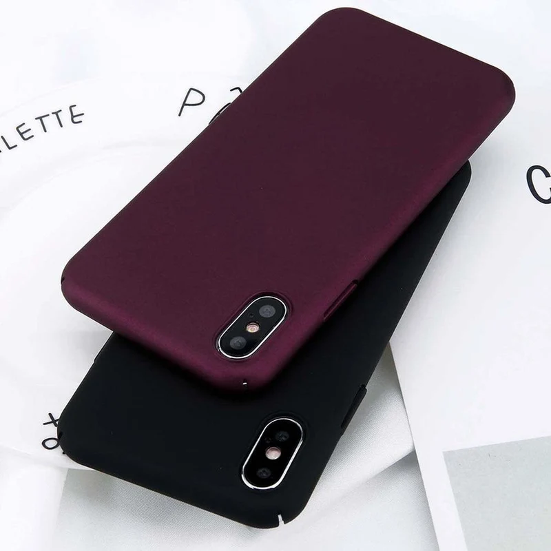 USLION Für iPhone X Einfache Plain Telefon Fall Schlank Frosted Harte PC Zurück Abdeckung Für iPhoneX 8 7 6 6S Plus 5 5S SE Fällen Coque Capa