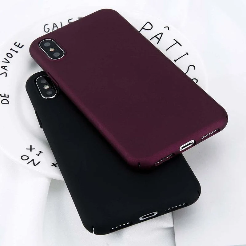 USLION Für iPhone X Einfache Plain Telefon Fall Schlank Frosted Harte PC Zurück Abdeckung Für iPhoneX 8 7 6 6S Plus 5 5S SE Fällen Coque Capa