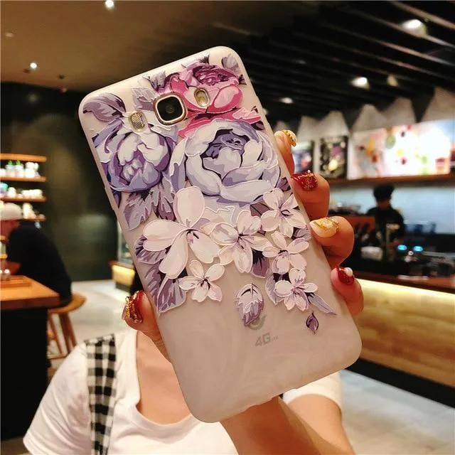 USLION Blumen-Telefonhülle für Samsung Galaxy S9 S8 Plus S7 Edge A3 A5 A7 J3 J5 J7 2017 Serie Note 9 8 Klare, weiche TPU-Schutzhüllen