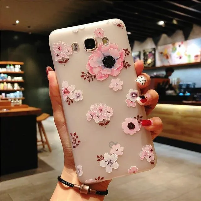 USLION Blumen-Telefonhülle für Samsung Galaxy S9 S8 Plus S7 Edge A3 A5 A7 J3 J5 J7 2017 Serie Note 9 8 Klare, weiche TPU-Schutzhüllen