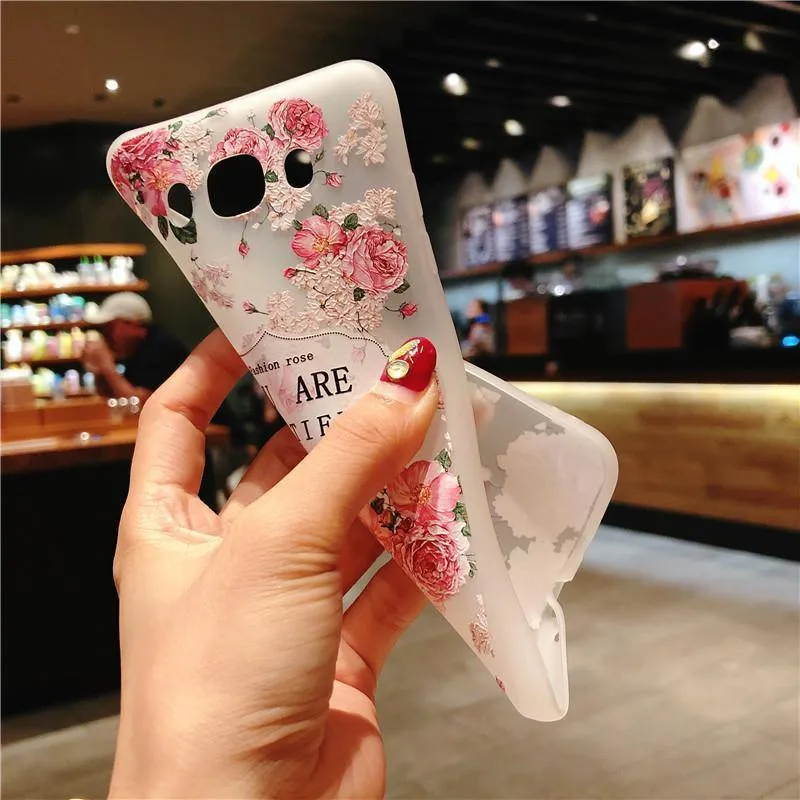 USLION Blumen-Telefonhülle für Samsung Galaxy S9 S8 Plus S7 Edge A3 A5 A7 J3 J5 J7 2017 Serie Note 9 8 Klare, weiche TPU-Schutzhüllen
