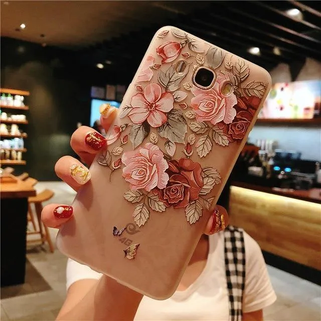 USLION Blumen-Telefonhülle für Samsung Galaxy S9 S8 Plus S7 Edge A3 A5 A7 J3 J5 J7 2017 Serie Note 9 8 Klare, weiche TPU-Schutzhüllen