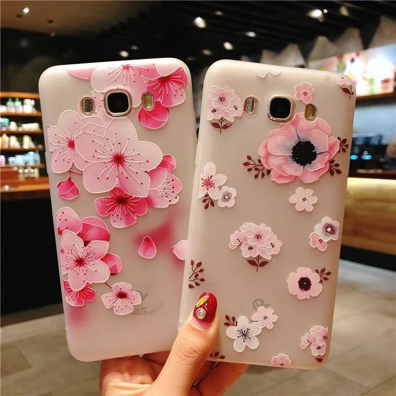 USLION Blumen-Telefonhülle für Samsung Galaxy S9 S8 Plus S7 Edge A3 A5 A7 J3 J5 J7 2017 Serie Note 9 8 Klare, weiche TPU-Schutzhüllen