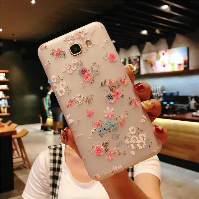 USLION Blumen-Telefonhülle für Samsung Galaxy S9 S8 Plus S7 Edge A3 A5 A7 J3 J5 J7 2017 Serie Note 9 8 Klare, weiche TPU-Schutzhüllen