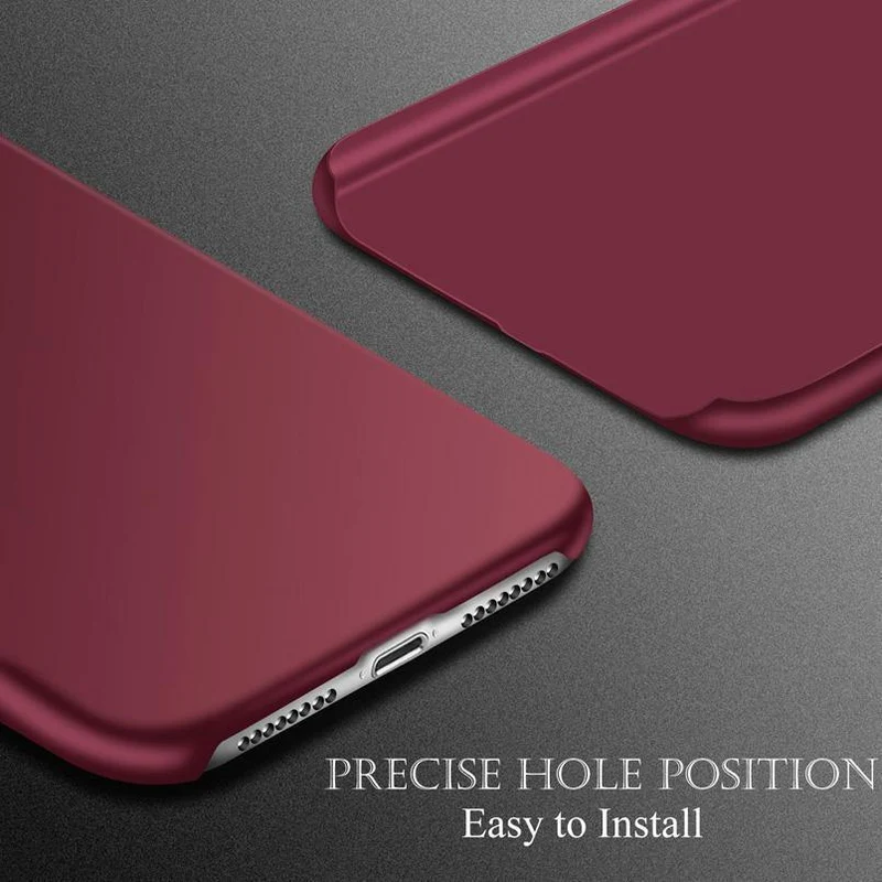 USLION Ultradünne matte PC-Hülle für iPhone 7 Plus XR XS Max X Einfache, schlichte Telefonabdeckung Coque für iPhone 6 6S Plus 5 5s SE Hüllen