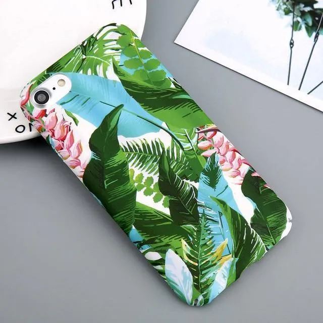 USLION Hülle für iPhone 7 6 X XR XS Max Blume Kirschbaum Harte PC Handyhüllen Bonbonfarben Blätter Hülle für iPhone 6 6s 7 8 Plus